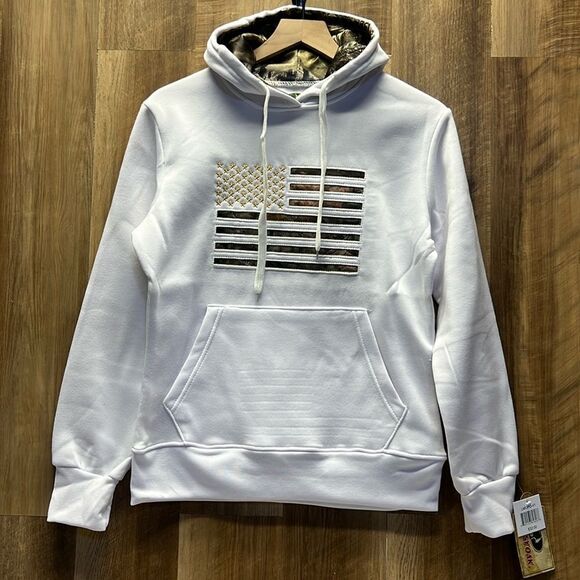 MOSSY OAK - Flag Camo White Hoodie - Picture 1 of 4